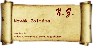 Novák Zoltána névjegykártya